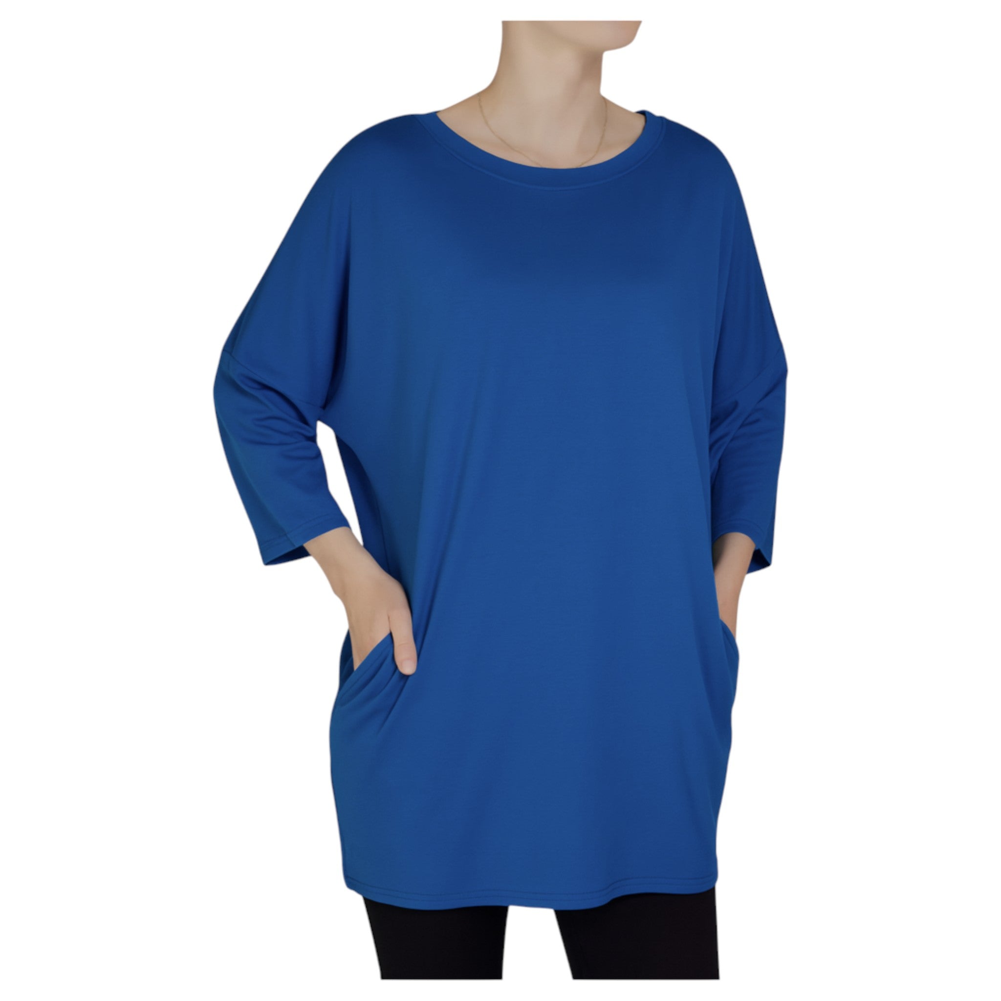 Womens oversized plain denim blue top – ladies ex store casual long sleeve shirt